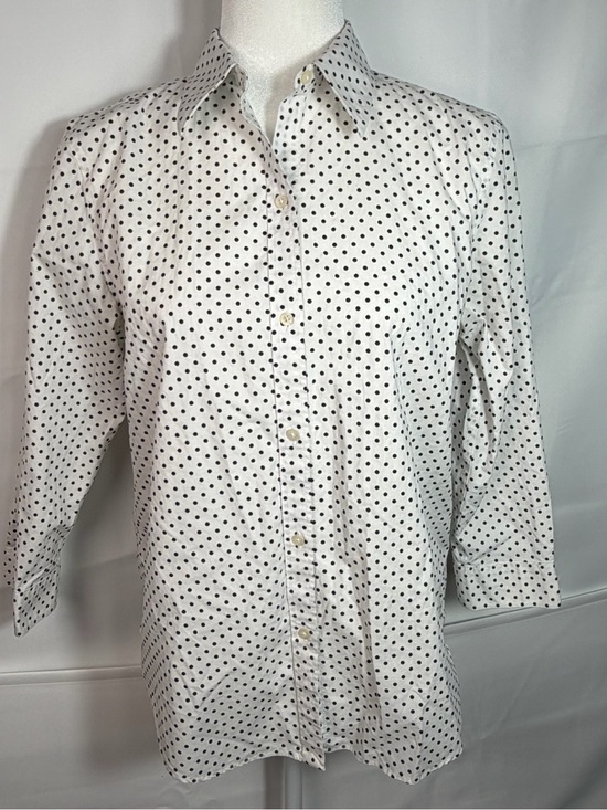 Ralph Lauren Tops - Lauren Ralph Lauren Polka Dot Button Down White Black Parisian Chic Medium